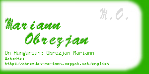 mariann obrezjan business card